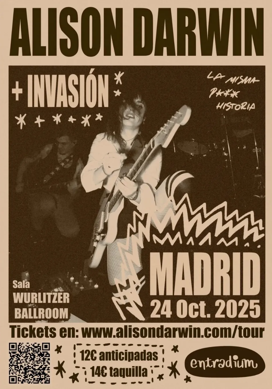 La misma p*** historia: Alison Darwin arrasan en la Wurlitzer Ballroom de Madrid